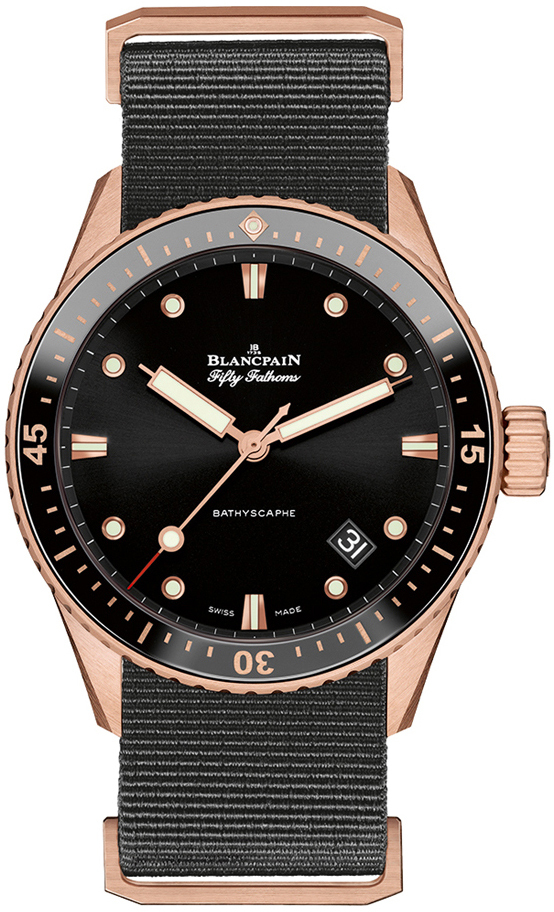 Bilde av Blancpain Herreklokke 5000-36s30-naba Fifty Fathoms Sort/tekstil Ø43