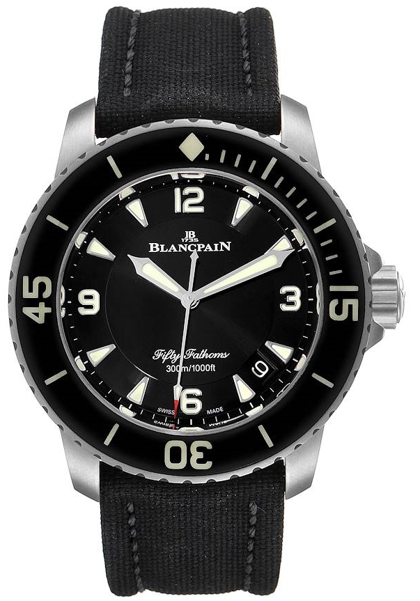 Bilde av Blancpain Herreklokke 5015-12b30-b52 Fifty Fathoms Sort/lær Ø45 Mm