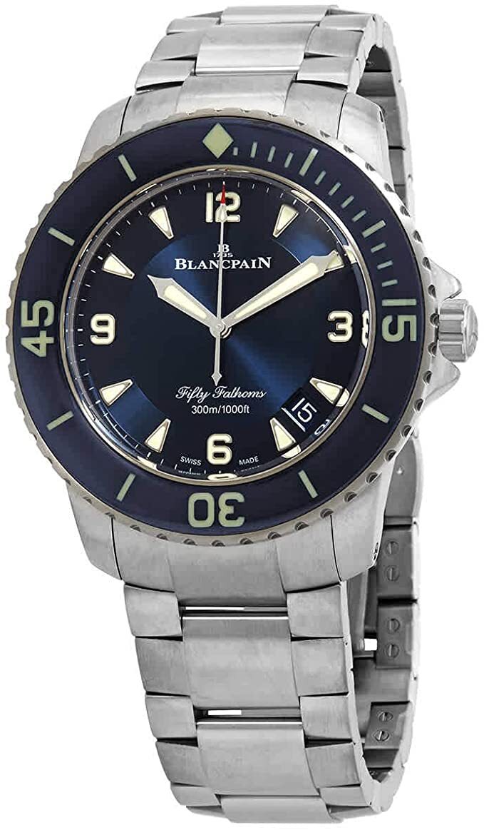 Bilde av Blancpain Herreklokke 5015-12b40-98b Fifty Fathoms Blå/titan Ø45 Mm