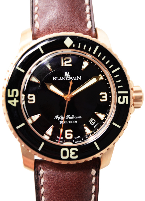 Bilde av Blancpain Herreklokke 5015a-3630-63b Fifty Fathoms Sort/gummi Ø45 Mm