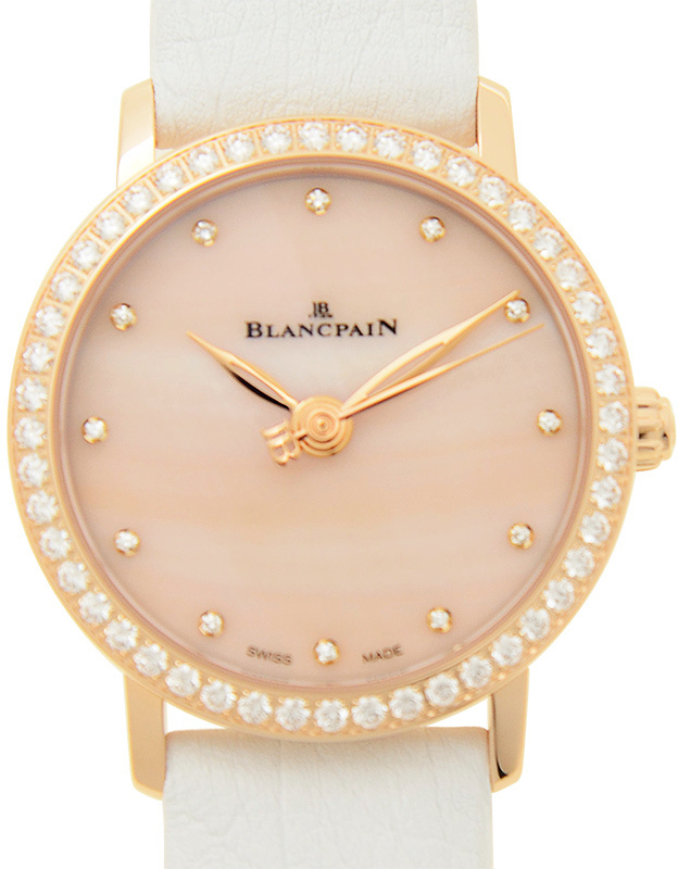 Bilde av Blancpain Dameklokke 6102-2954c-95a Ultraplate Rosa/lær Ø29.2 Mm