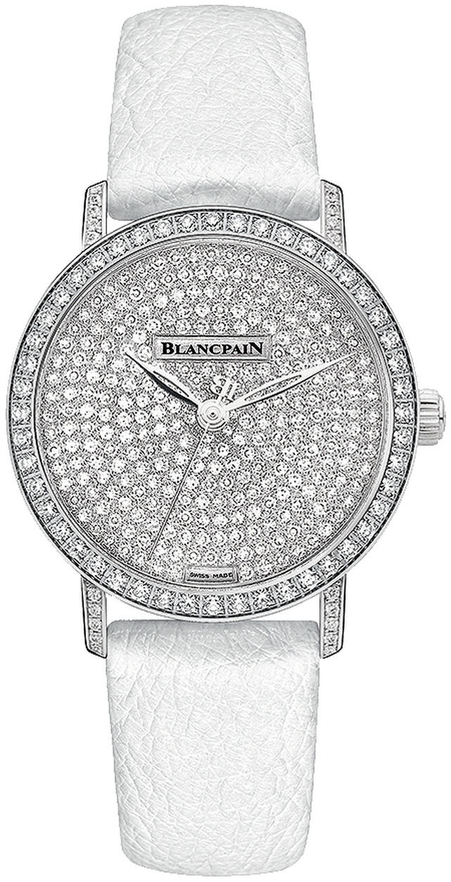 Bilde av Blancpain Dameklokke 6104-1963-58a Villeret Diamantsmykket/lær