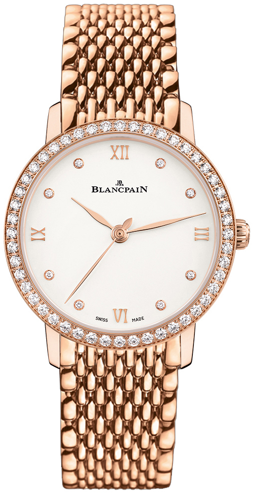 Bilde av Blancpain Dameklokke 6104-2987-mmb Villeret Hvit/18 Karat Rosé Gull