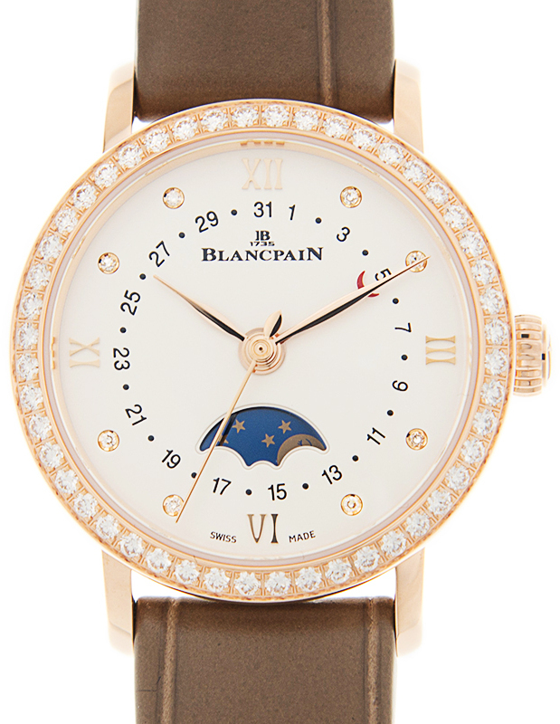 Bilde av Blancpain Dameklokke 6106-2987-55a Villeret Hvit/lær Ø29.2 Mm