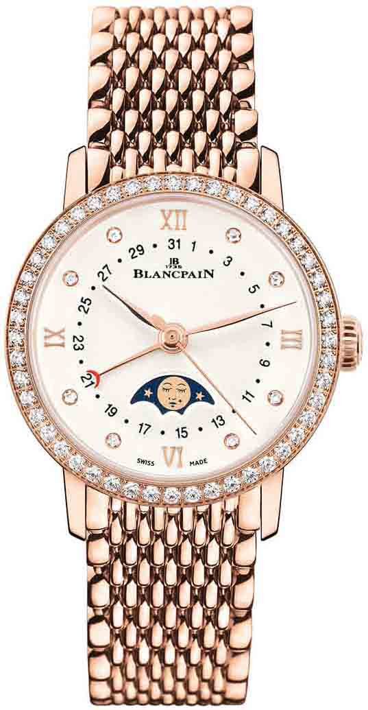 Bilde av Blancpain Dameklokke 6106-2987-mmb Villeret Hvit/18 Karat Rosé Gull