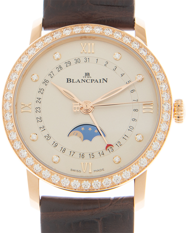 Bilde av Blancpain Dameklokke 6126-2987-55a Villeret Hvit/lær Ø29.2 Mm