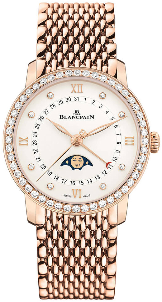 Bilde av Blancpain Dameklokke 6126-2987-mmb Villeret Hvit/18 Karat Rosé Gull