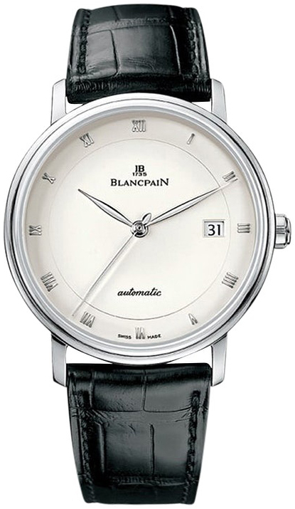 Bilde av Blancpain Herreklokke 6223-1542-55a Villeret Hvit/lær Ø37.6 Mm