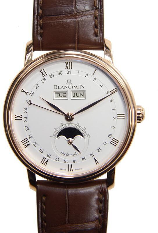 Bilde av Blancpain Herreklokke 6263-3642-55a Villeret Hvit/lær Ø37.6 Mm