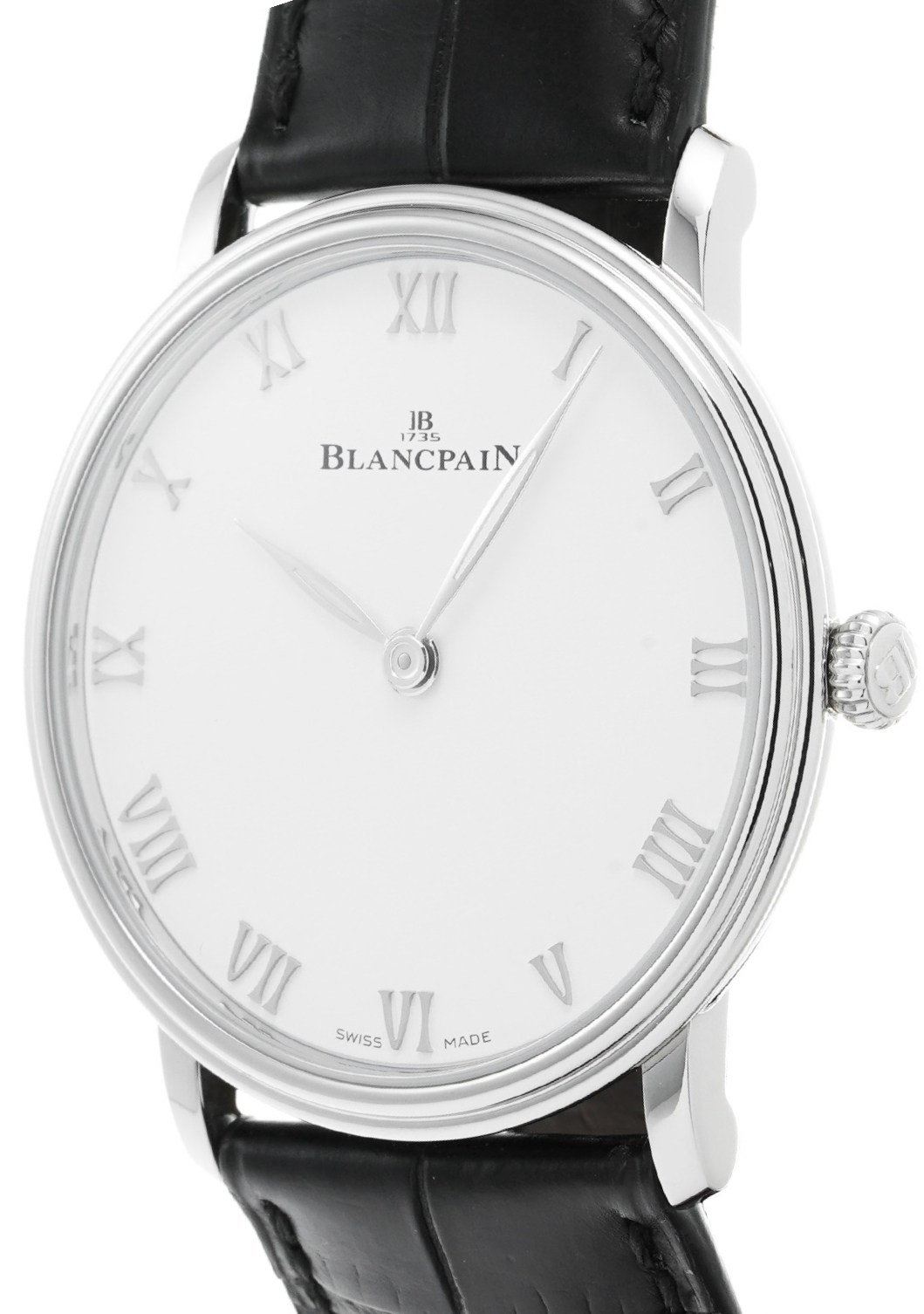 Bilde av Blancpain Herreklokke 6605-1127-55 Villeret Hvit/lær Ø40 Mm