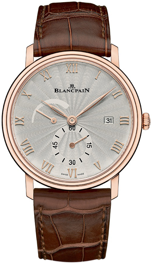 Bilde av Blancpain Herreklokke 6606a-3642-55a Villeret Sølvfarget/lær Ø40 Mm