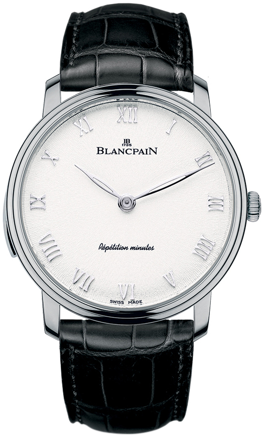 Bilde av Blancpain Herreklokke 6632-1542-55a Villeret Sølvfarget/lær Ø40 Mm