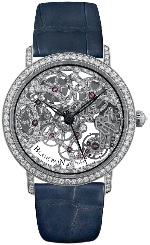 Bilde av Blancpain Herreklokke 6633-1900-55b Villeret Diamantsmykket/lær Ø38