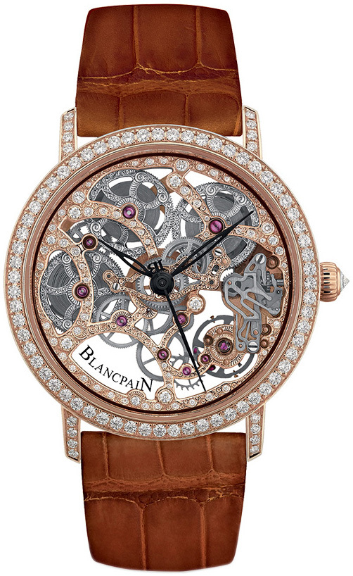 Bilde av Blancpain Herreklokke 6633-2900-55b Villeret Diamantsmykket/lær Ø38