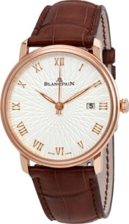 Bilde av Blancpain Herreklokke 6651c-3642-55a Villeret Sølvfarget/lær Ø40 Mm