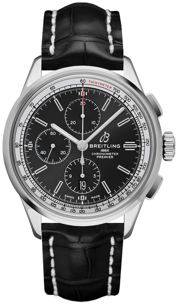 Breitling Premier Chronograph 42 Herreklokke A13315351B1P2 Sort/Lær