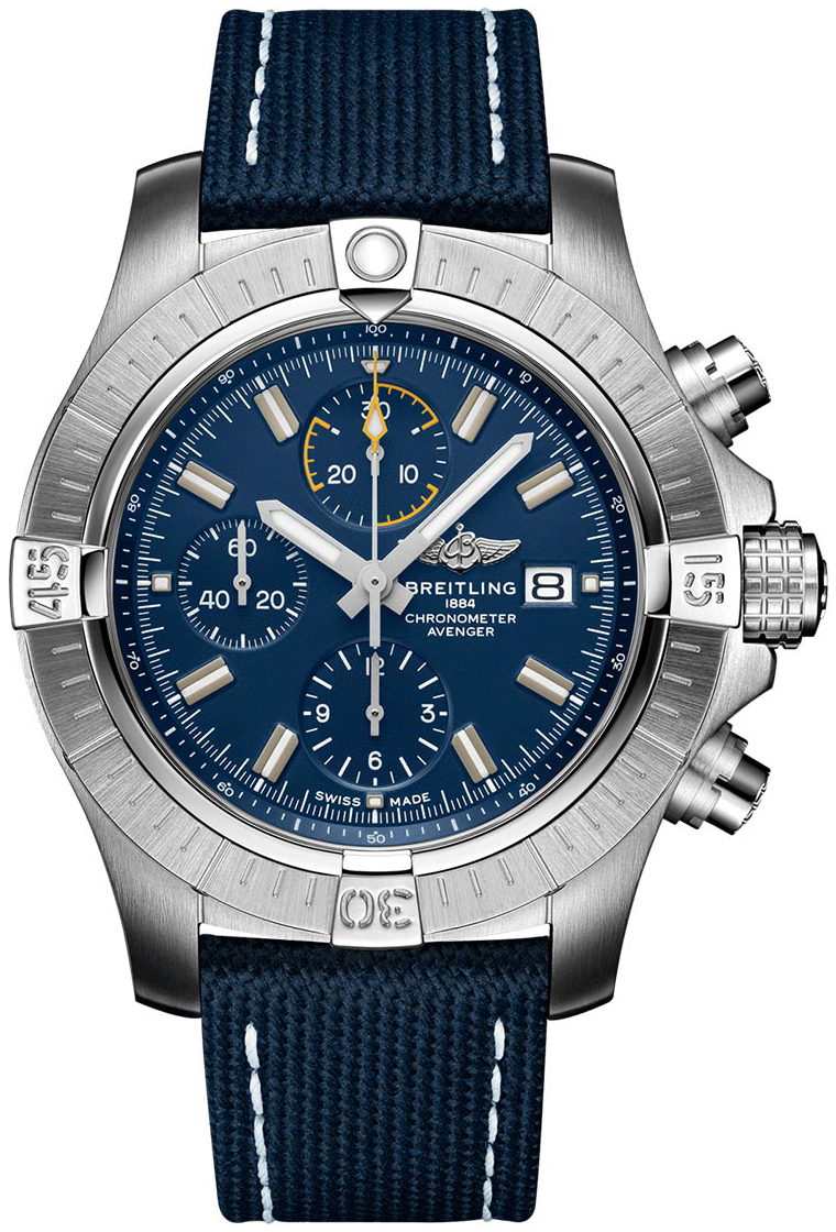 Bilde av Breitling Herreklokke A13317101c1x1 Avenger Chronograph 45 Blå/lær