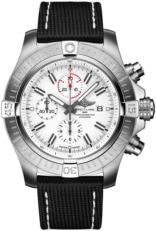 Bilde av Breitling Herreklokke A133751a1a1x1 Avenger Chronograph 48 Hvit/lær