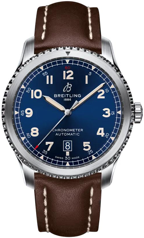 Bilde av Breitling Herreklokke A17315101c1x3 Aviator 8 Automatic 41 Blå/lær