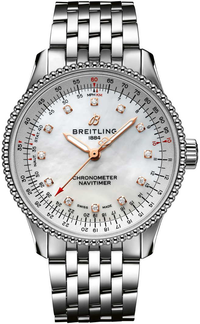 Bilde av Breitling Dameklokke A17395211a1a1 Navitimer Automatic 35 Hvit/stål