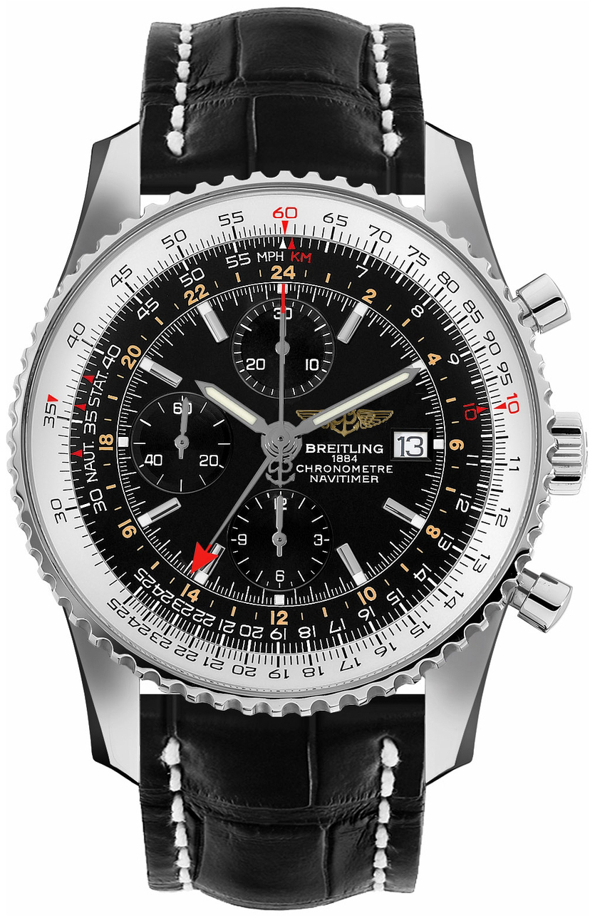 Bilde av Breitling Herreklokke A24322121b1p1 Navitimer World Sort/lær Ø46 Mm