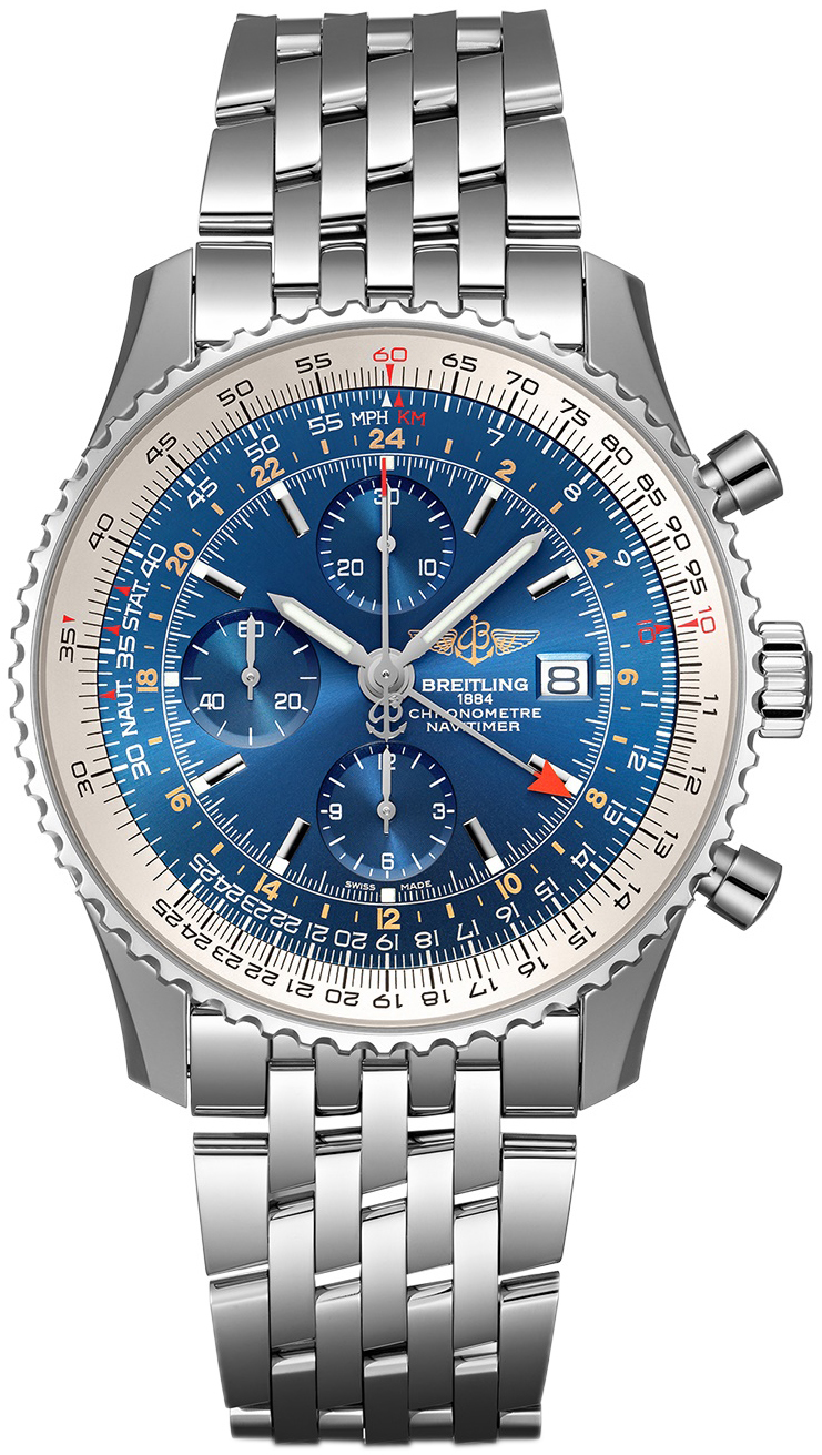 Bilde av Breitling Herreklokke A24322121c1a1 Navitimer Gmt Blå/stål Ø46 Mm