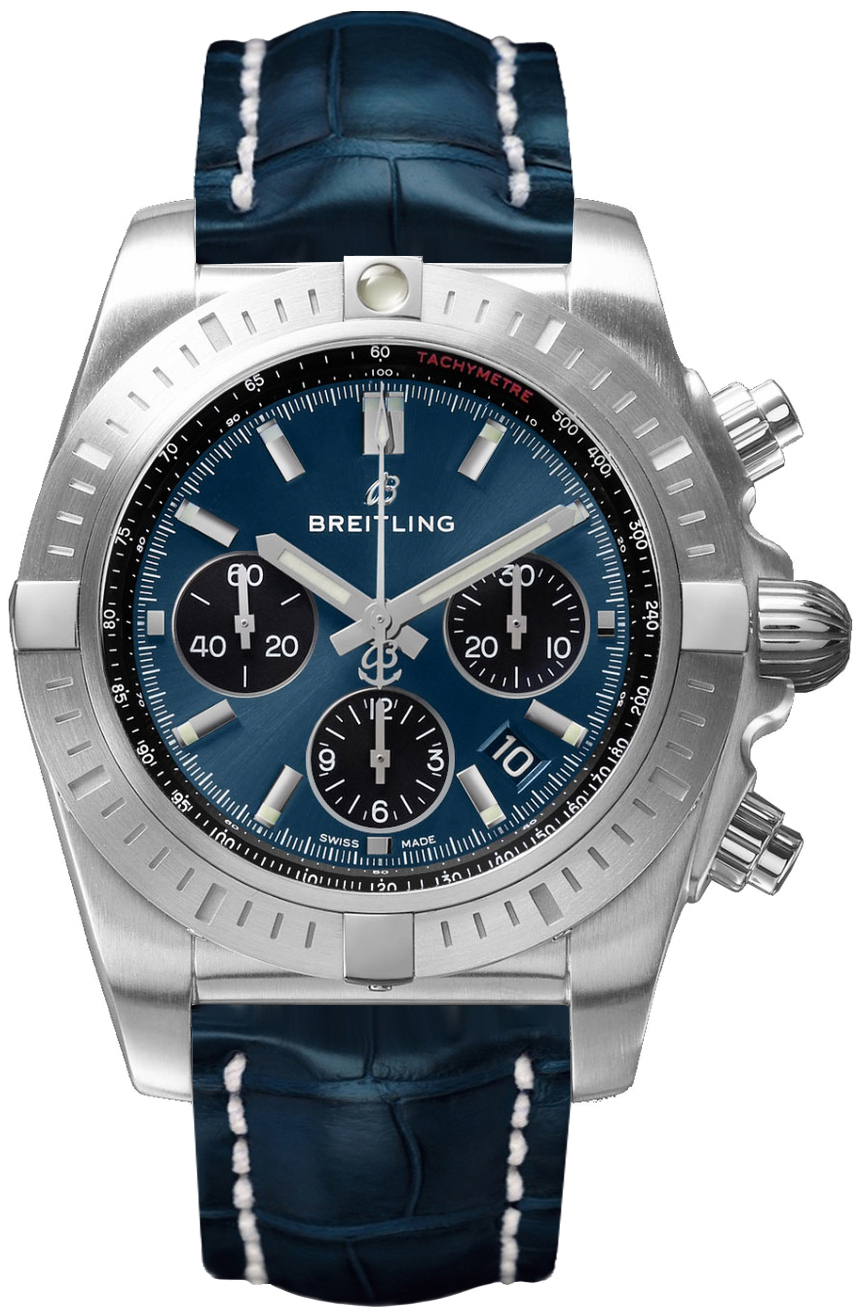 Breitling Chronomat 44 Herreklokke AB0115101C1P1 Blå/Lær Ø44 mm - Breitling
