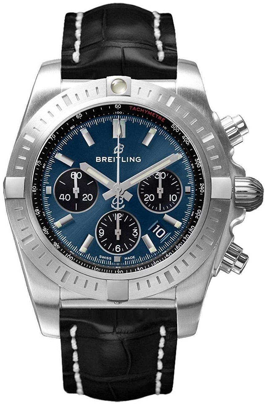 Breitling Chronomat 44 Herreklokke AB0115101C1P2 Blå/Lær Ø44 mm - Breitling