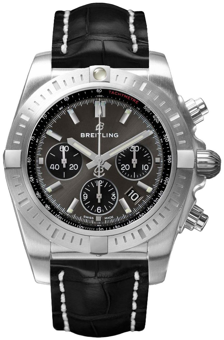 Breitling Chronomat 44 Herreklokke AB0115101F1P1 Grå/Lær Ø44 mm