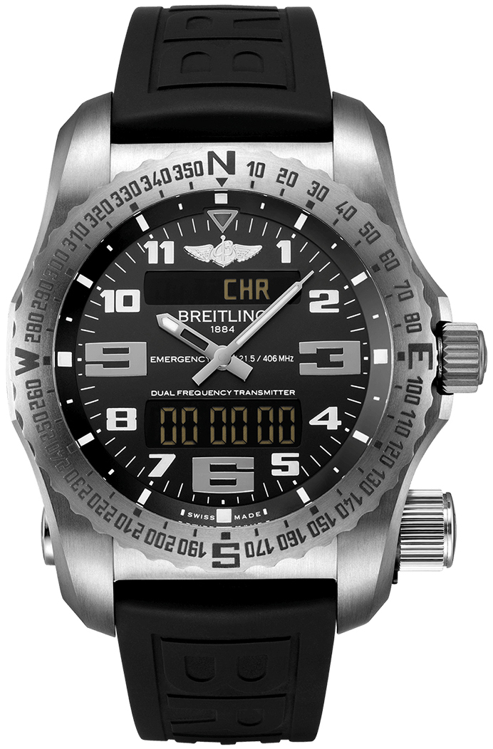 Bilde av Breitling Herreklokke E76325221b1s1 Emergency Sort/gummi Ø51 Mm