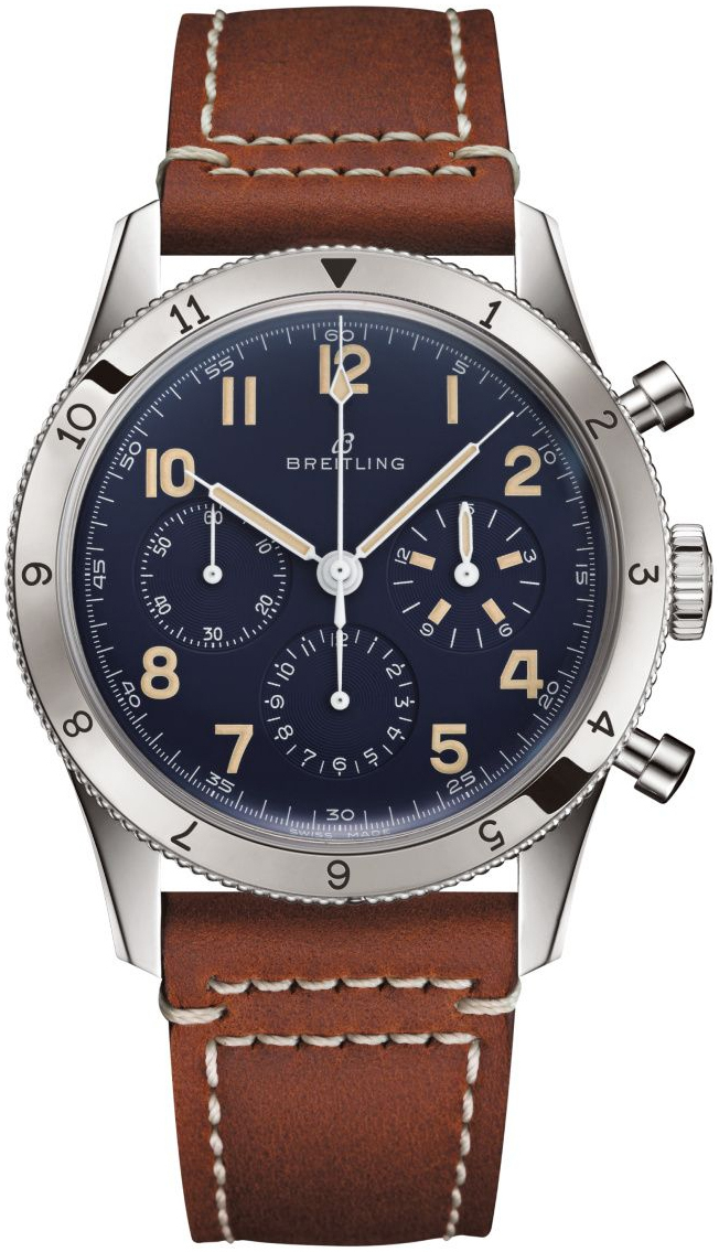 Bilde av Breitling Herreklokke Lb0920131c1x1 Aviator 8 Blå/lær Ø41 Mm