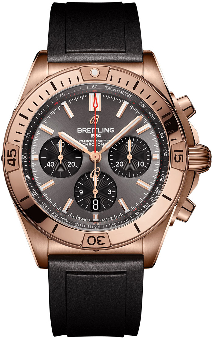 Bilde av Breitling Herreklokke Rb0134101b1s1 Chronomat B01 42 Grå/gummi Ø42