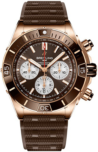 Bilde av Breitling Herreklokke Rb0136e31q1s1 Chronomat B01 44 Brun/gummi Ø44