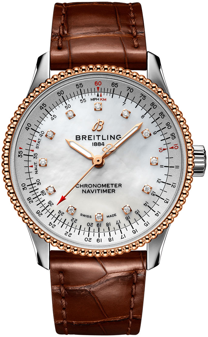 Bilde av Breitling Dameklokke U17395211a1p1 Navitimer Automatic 35 Hvit/lær