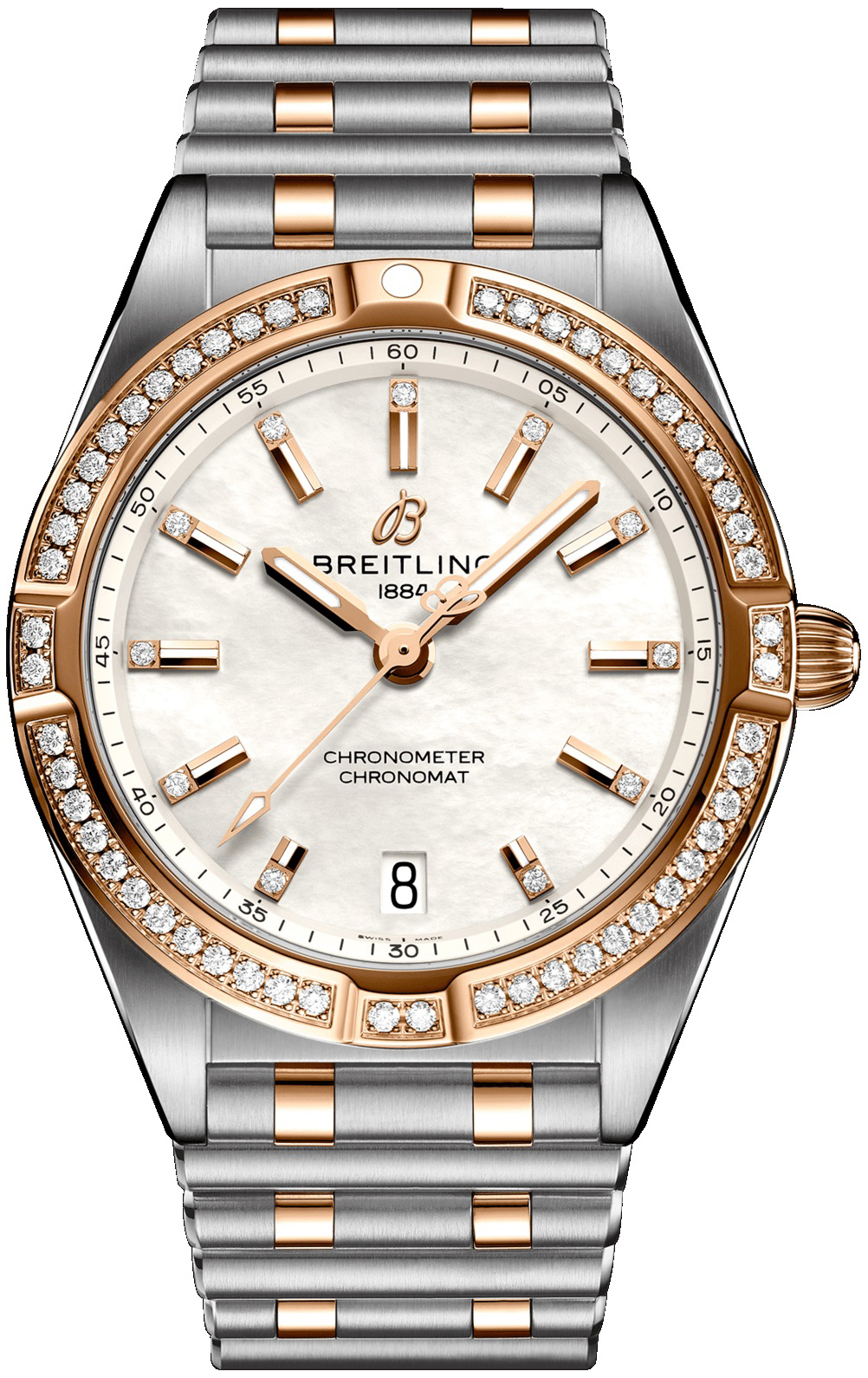 Bilde av Breitling Dameklokke U77310591a2u1 Chronomat 32 Hvit/18 Karat Rosé