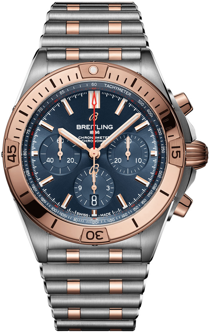 Bilde av Breitling Herreklokke Ub0134101c1u1 Chronomat B01 42 Blå/18 Karat