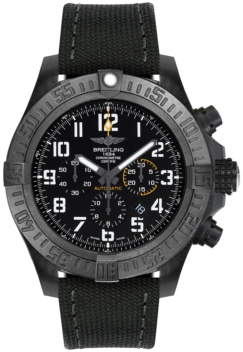 Bilde av Breitling Herreklokke Xb0170e41b1w1 Avenger Hurricane Sort/gummi Ø50