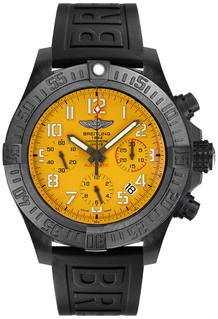 Bilde av Breitling Herreklokke Xb0170e41i1s1 Avenger Hurricane Gul/gummi Ø50