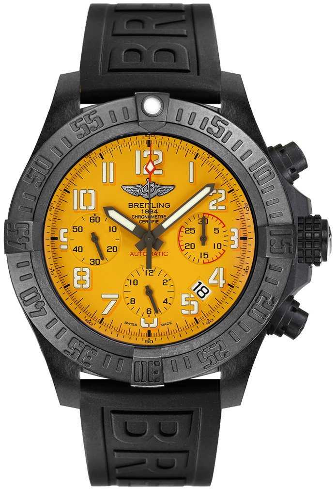 Bilde av Breitling Herreklokke Xb0170e41i1s2 Avenger Hurricane Gul/gummi Ø50