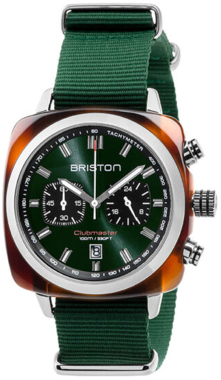 Briston Herreklokke 17142.SA.TS.10.NBG Sport Grønn/Tekstil