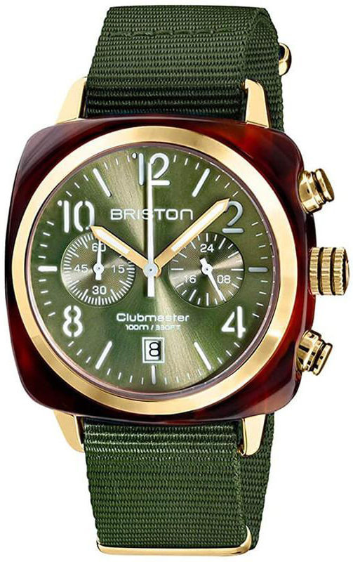 Briston 19140-PYA-T-26-NOL Clubmaster Grønn/Tekstil