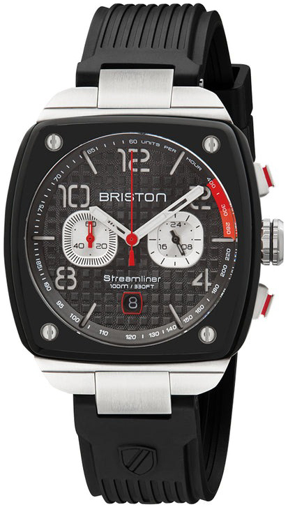Briston Herreklokke 24142.SA.B.1.RB Streamliner Sort/Gummi