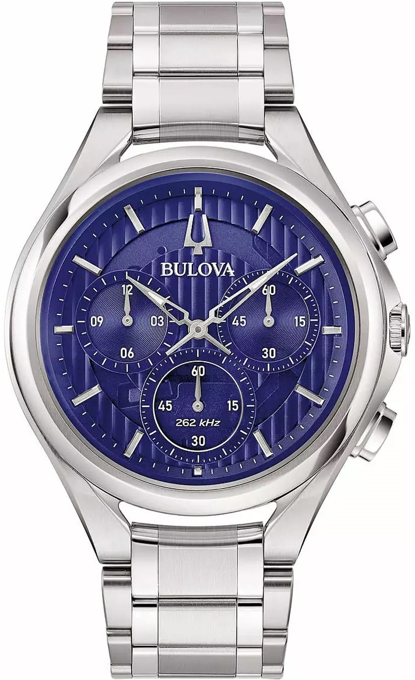 Bulova Herreklokke 96A302 Curv Blå/Stål Ø45 mm