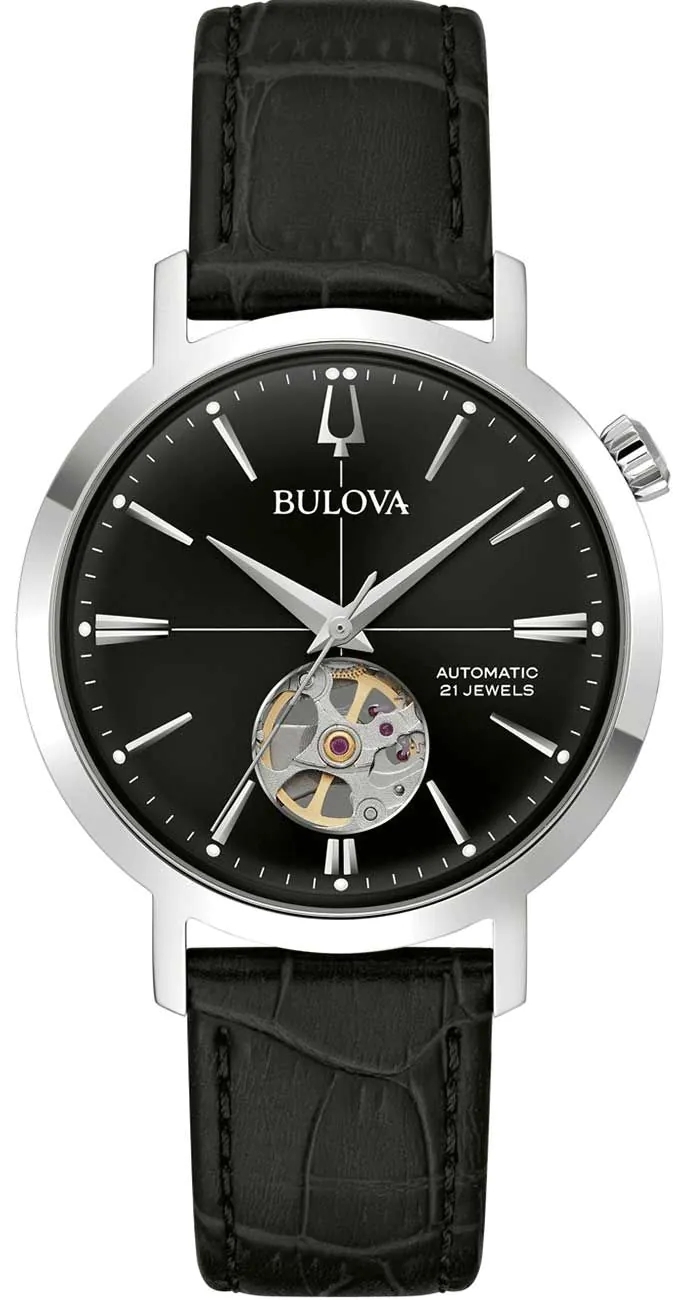 Bulova Herreklokke 96A317 Aerojet Sort/Lær Ø38 mm
