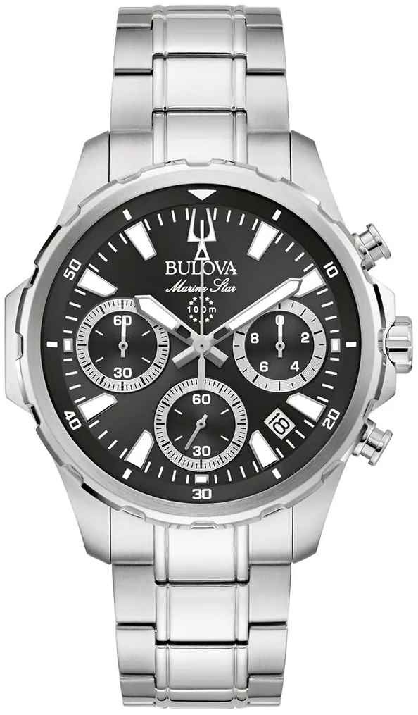 Bulova Herreklokke 96B467 Marine Star Sort/Stål Ø43 mm