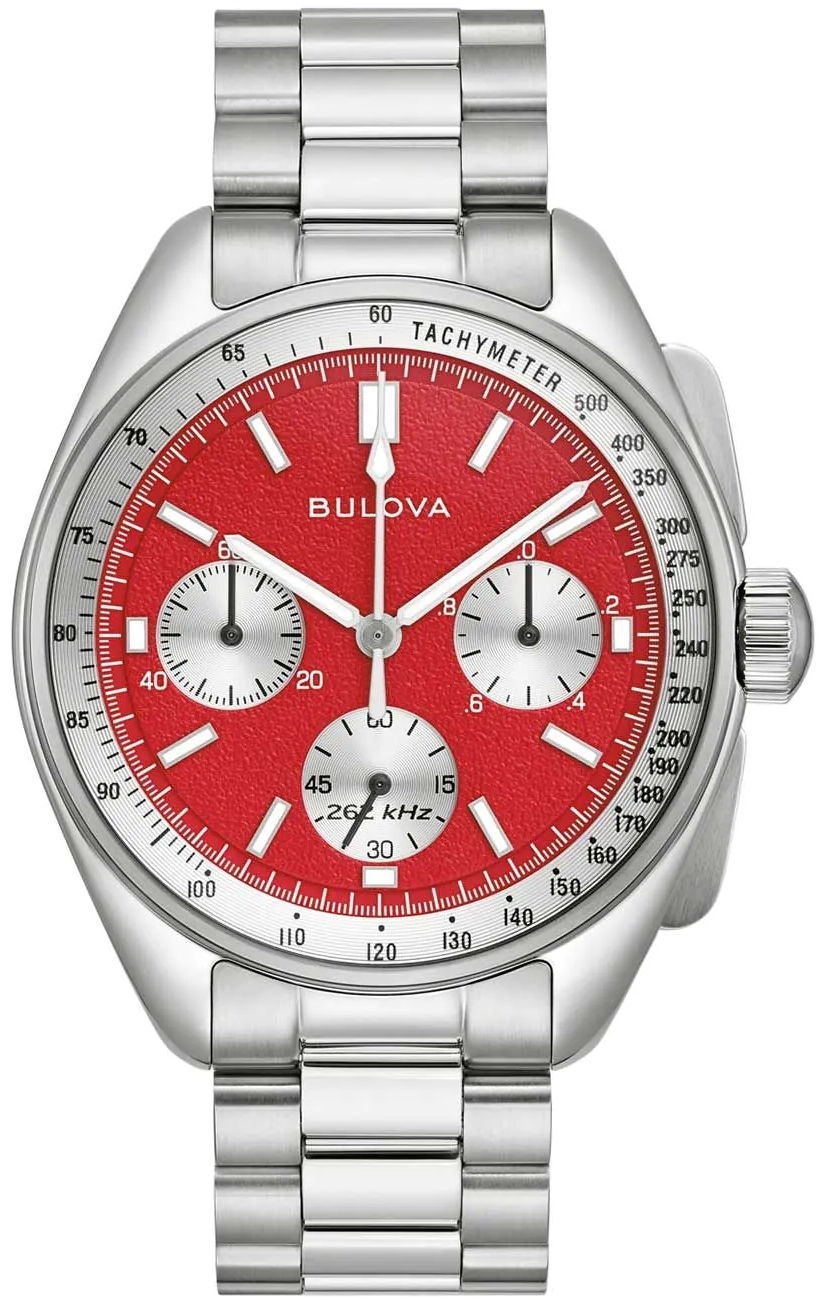 Bulova Herreklokke 96K115 Lunar Pilot Rød/Stål Ø43 mm