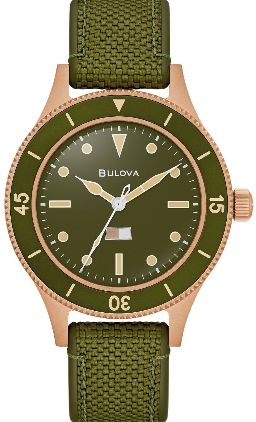 Bulova Herreklokke 98A324 MIL-Ships Grønn/Tekstil Ø41 mm