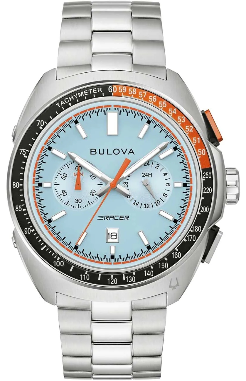 Bulova Herreklokke 98B432 Racer Blå/Stål Ø42 mm