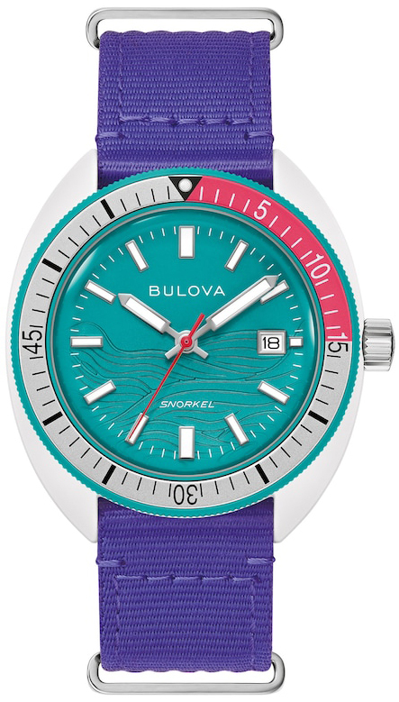 Bulova Herreklokke 98B447 Snorkel Turkis/Tekstil Ø41 mm