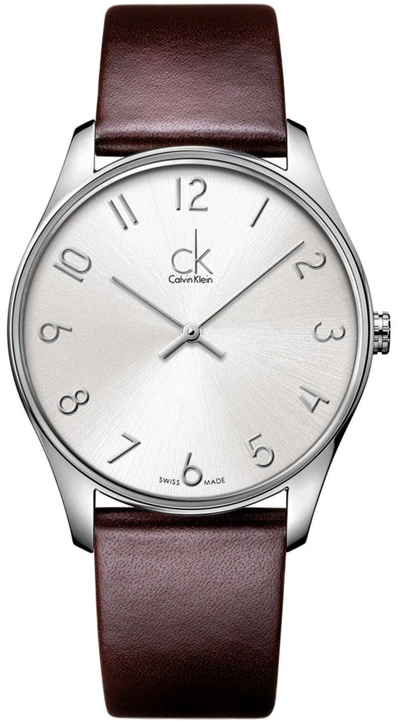Calvin Klein Classic Herreklokke K4D211G6 Sølvfarget/Lær Ø38 mm